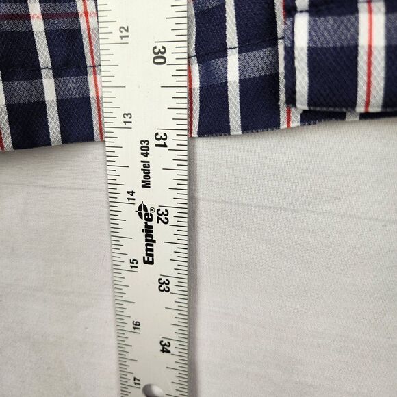 Habit Mens Vented Button Up Short Sleeve Shirt Sz M Blue Plaid 40+ Solar Factor - Picture 7 of 7